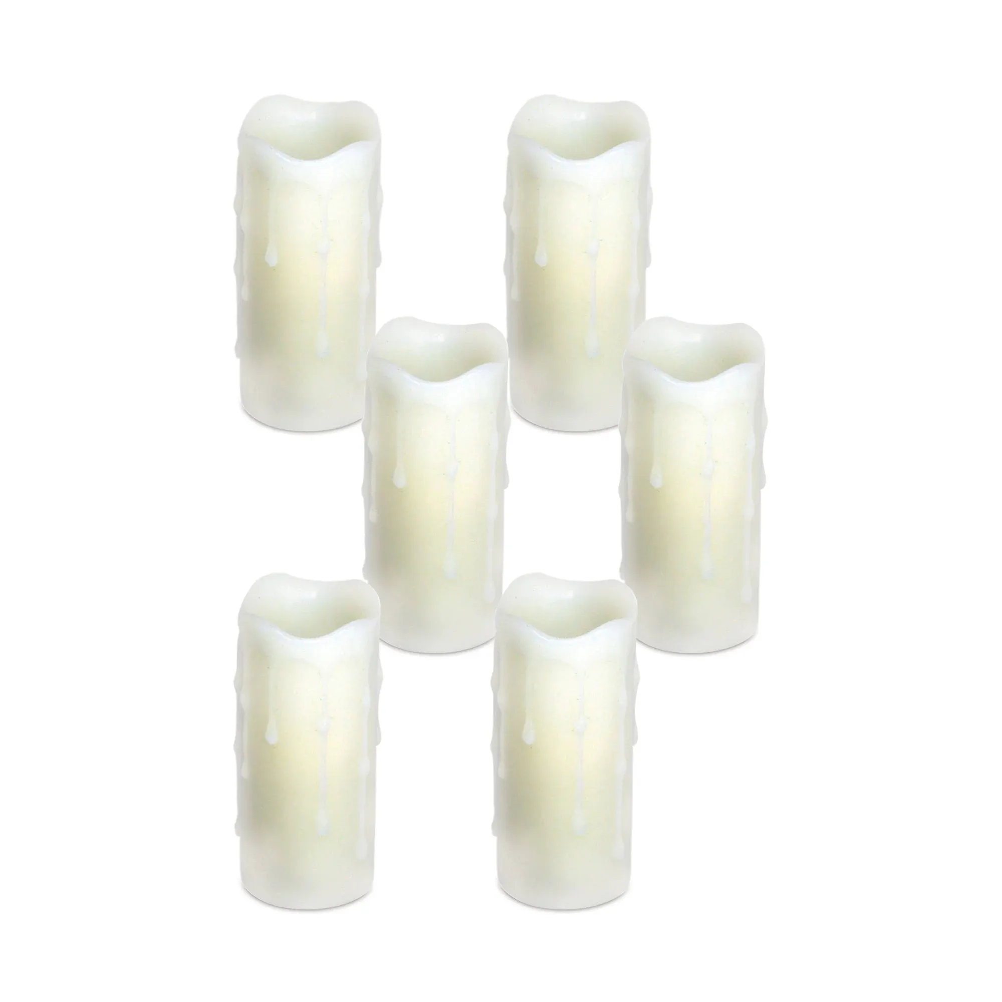 Melrose 1.75" x 4" LED Wax Dripping Pillar Candle Set of 6