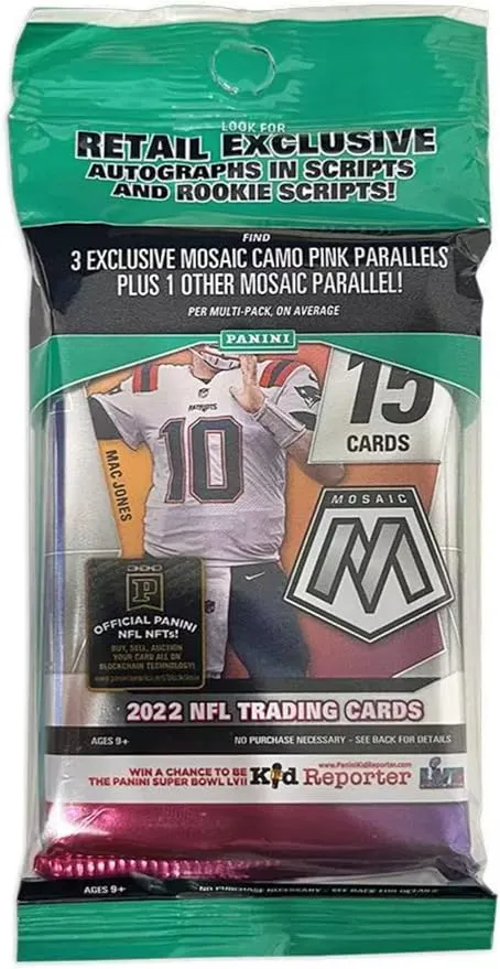 2022 Panini Mosaic Football Cello Pack - 15 Cards per Pack