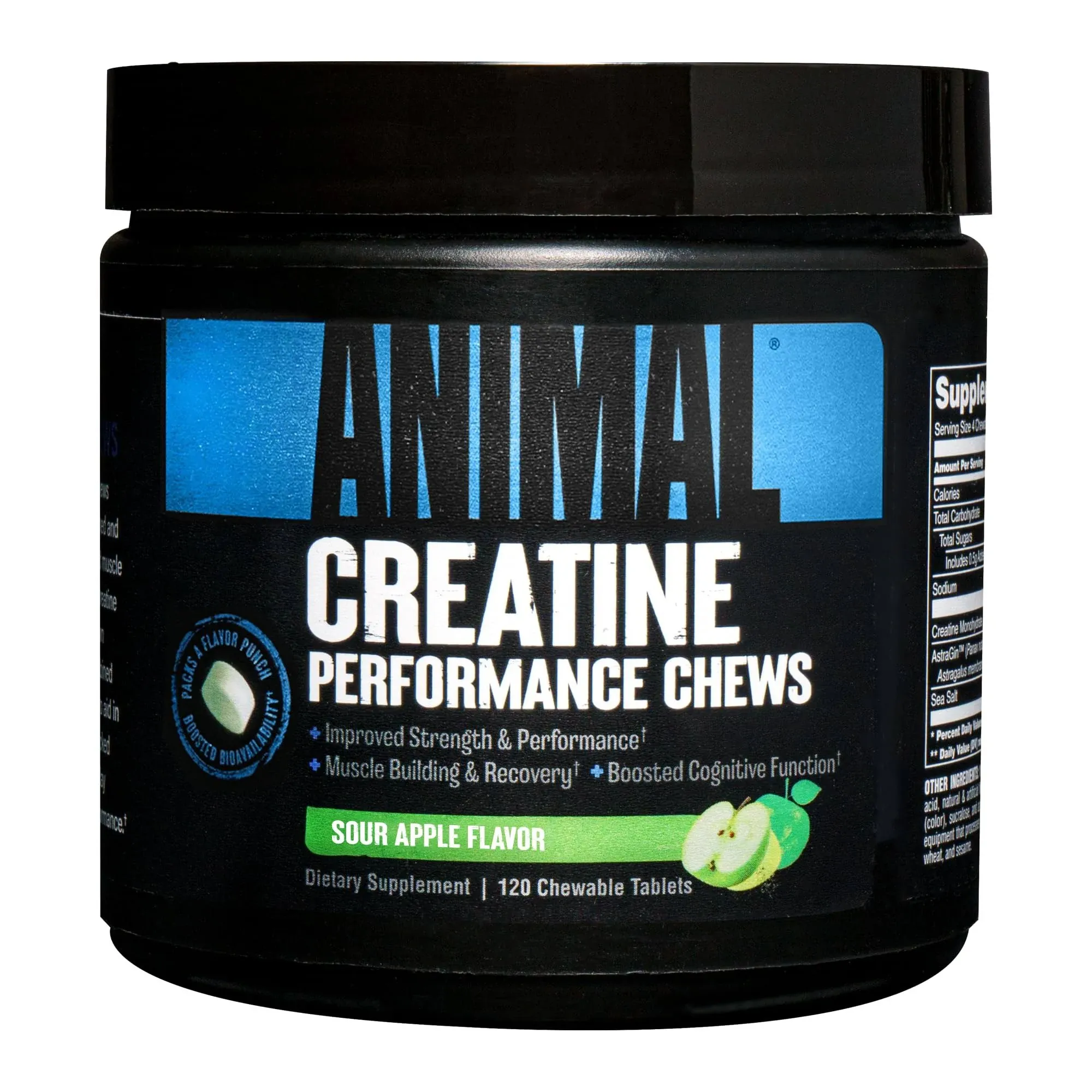 Universal Nutrition Animal Creatine Chews - Sour Green Apple - 120 Tablets