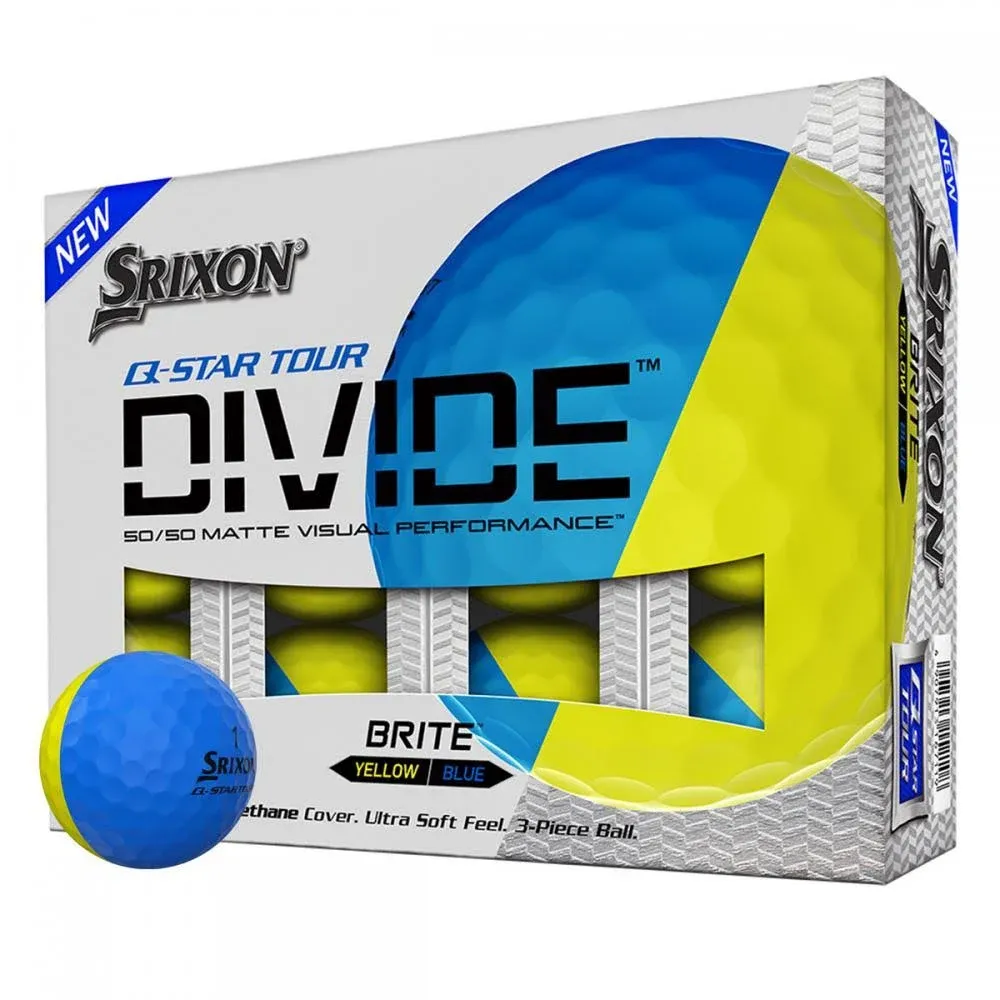 Srixon Q Star Tour Divide Golf Balls - Yellow / Blue