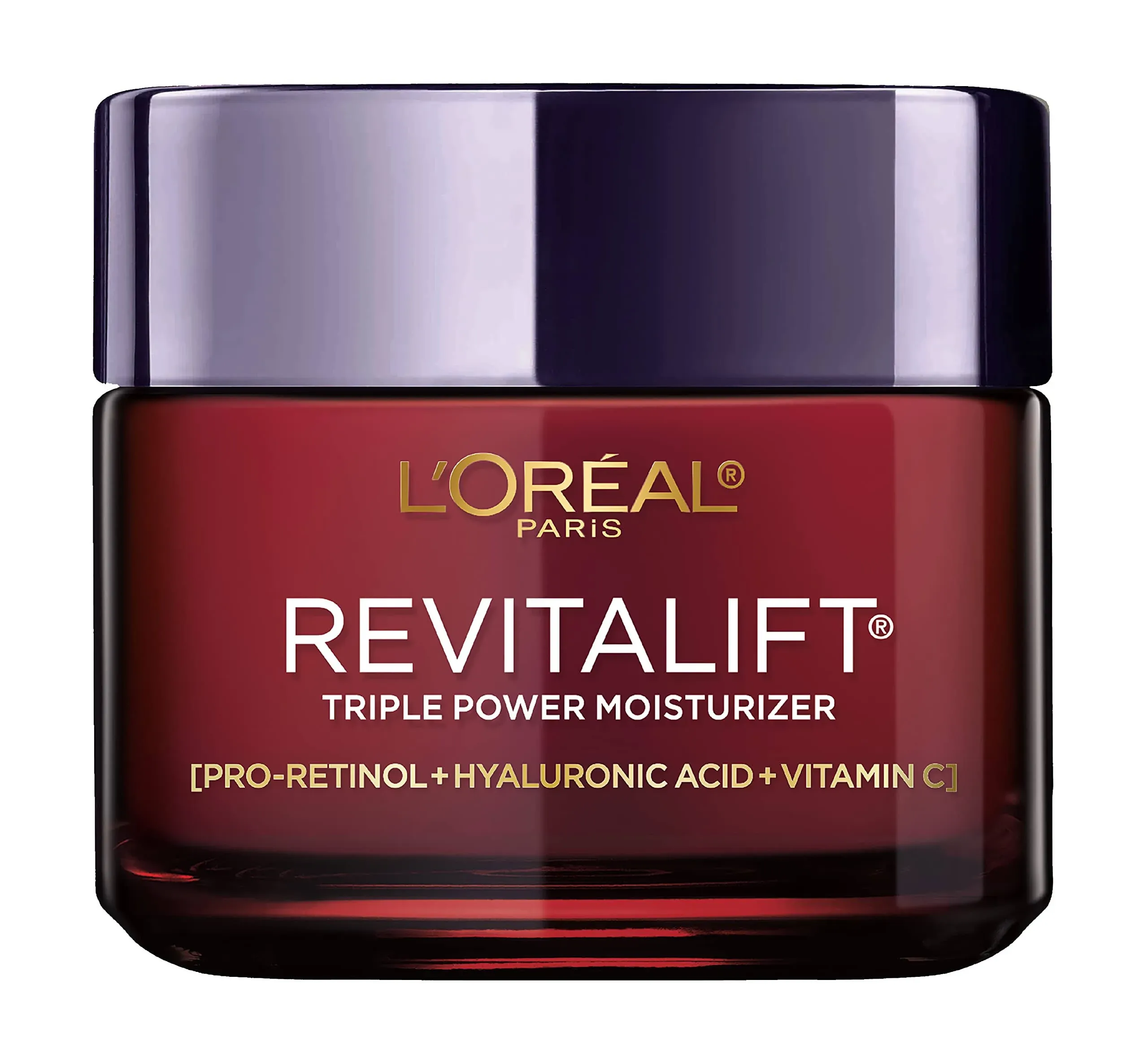 L'Oreal Paris Revitalift Triple Power Anti-Aging Face Moisturizer, Pro Retinol, Hyaluronic Acid & Vitamin C, Reduce Wrinkles 2.55 Oz