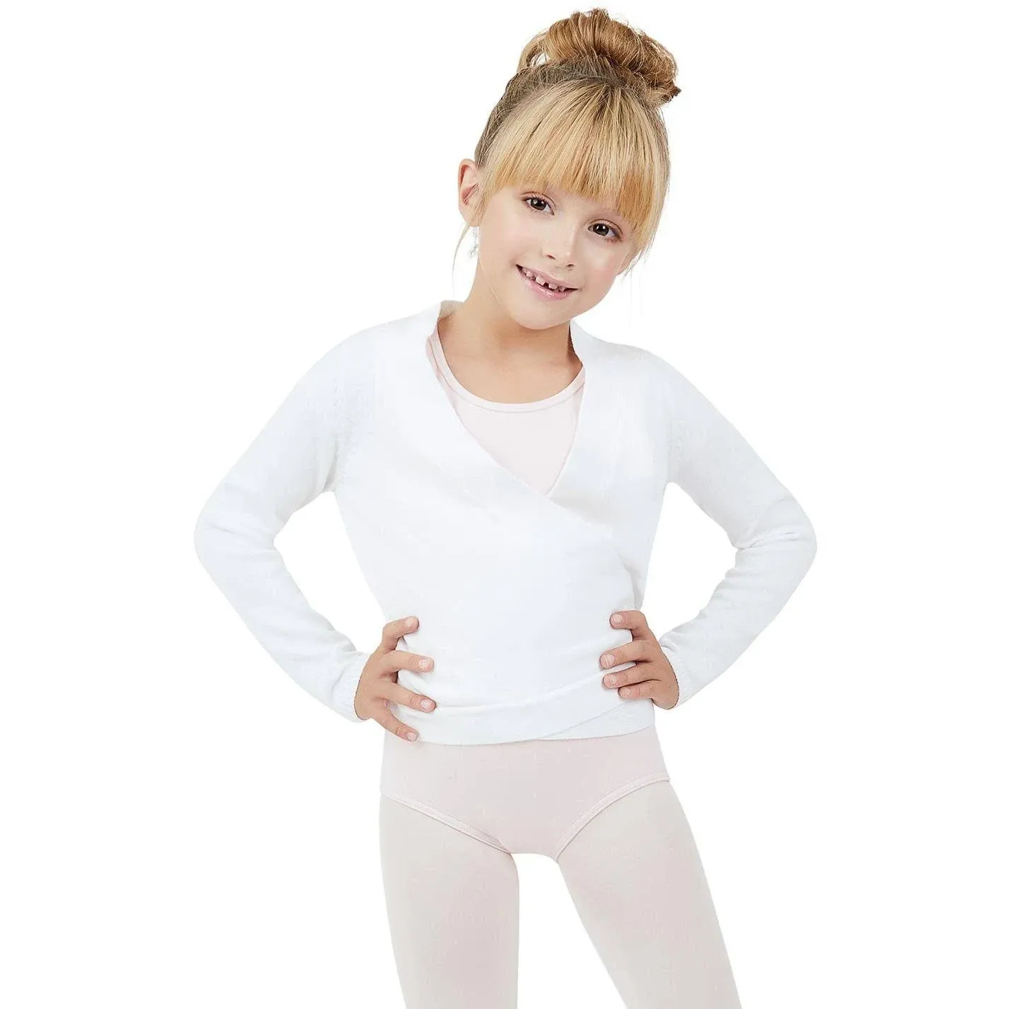 Capezio White Wrap Sweater - Girls Large