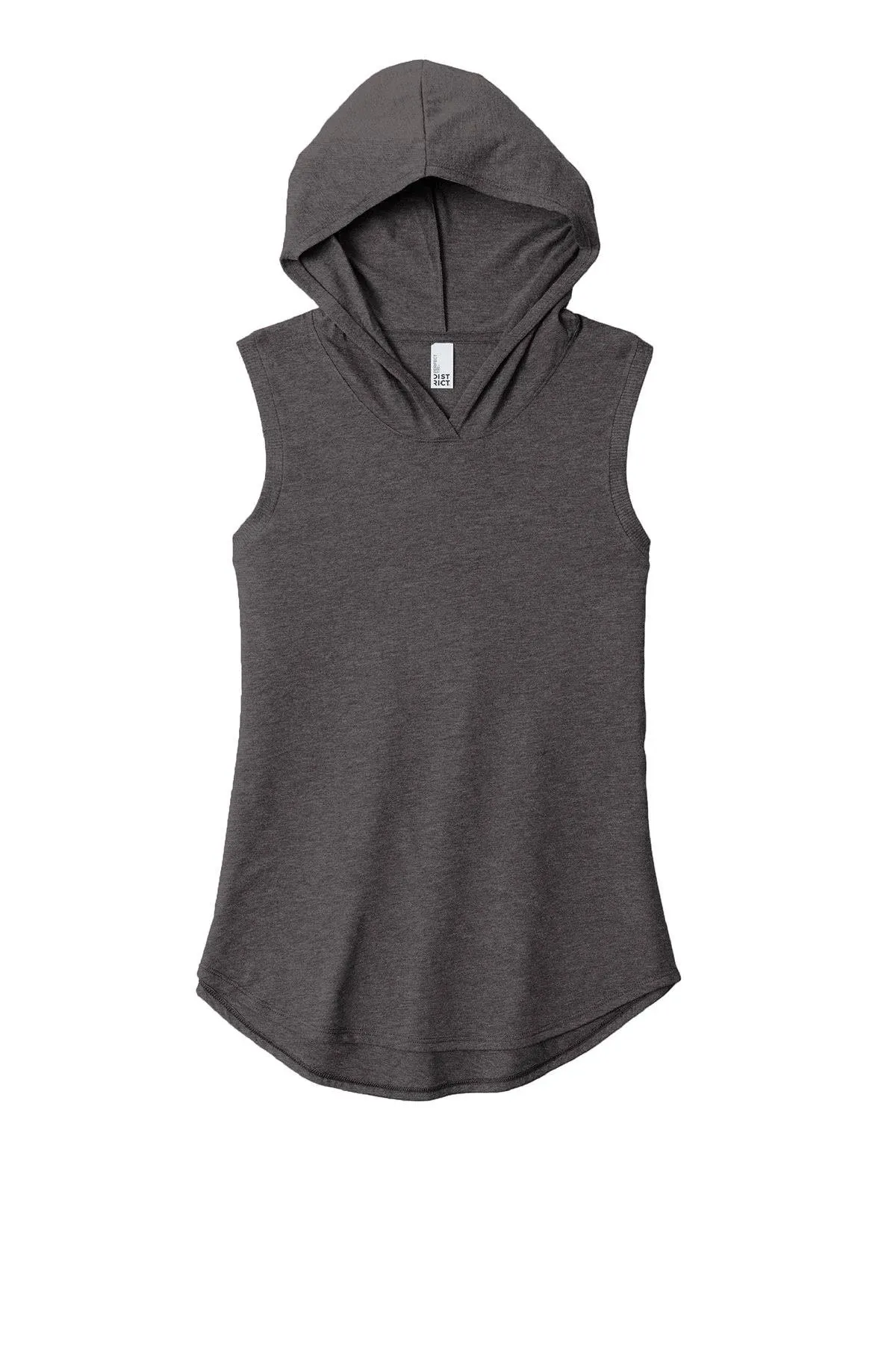 District DT1375 Women's Perfect Tri Sleeveless Hoodie - Heathered Charcoal