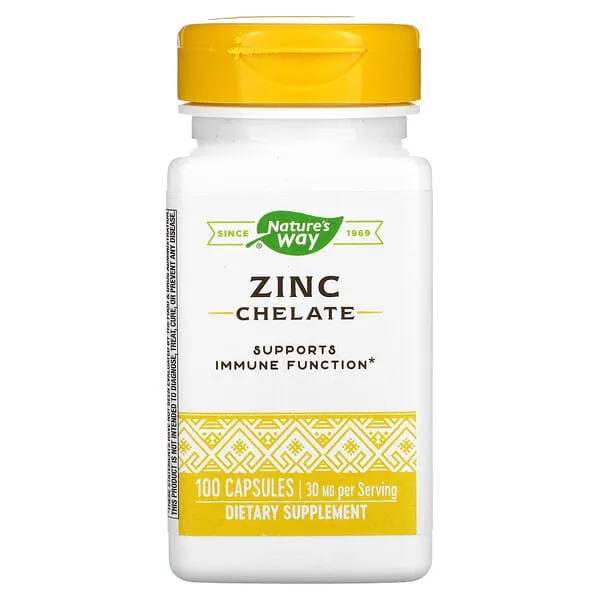 Nature's Way - Zinc Chelate - 30 mg - 100 Capsules