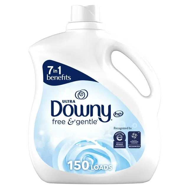 Downy Ultra Liquid Fabric Conditioner (Fabric Softener), Free & Gentle, 150 Loads 111 fl ozDowny Ultra Liquid Fabric Conditioner (Fabric Softener), Free & Gentle, 150 Loads 111 fl oz