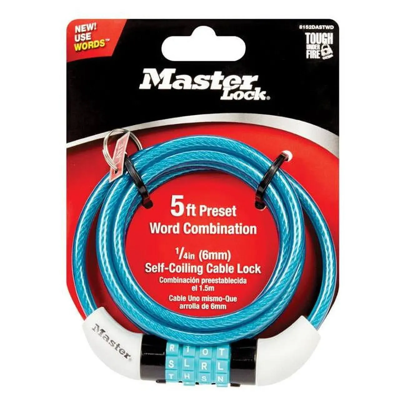 Master Lock 8152DASTWD Preset Word Combination Cable