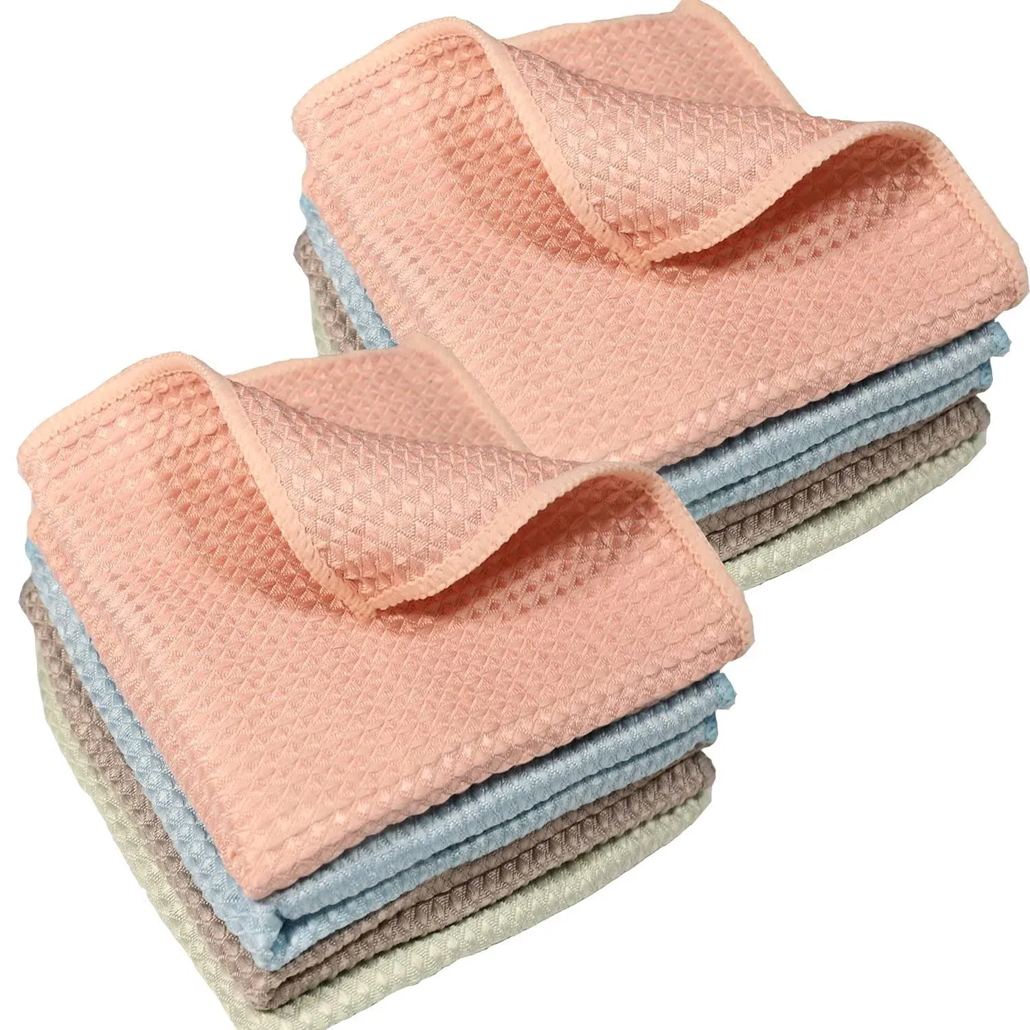 GM Home 8 PCS Waffle Weave Premium Microfiber Cleaning Cloth 12&#034; x 