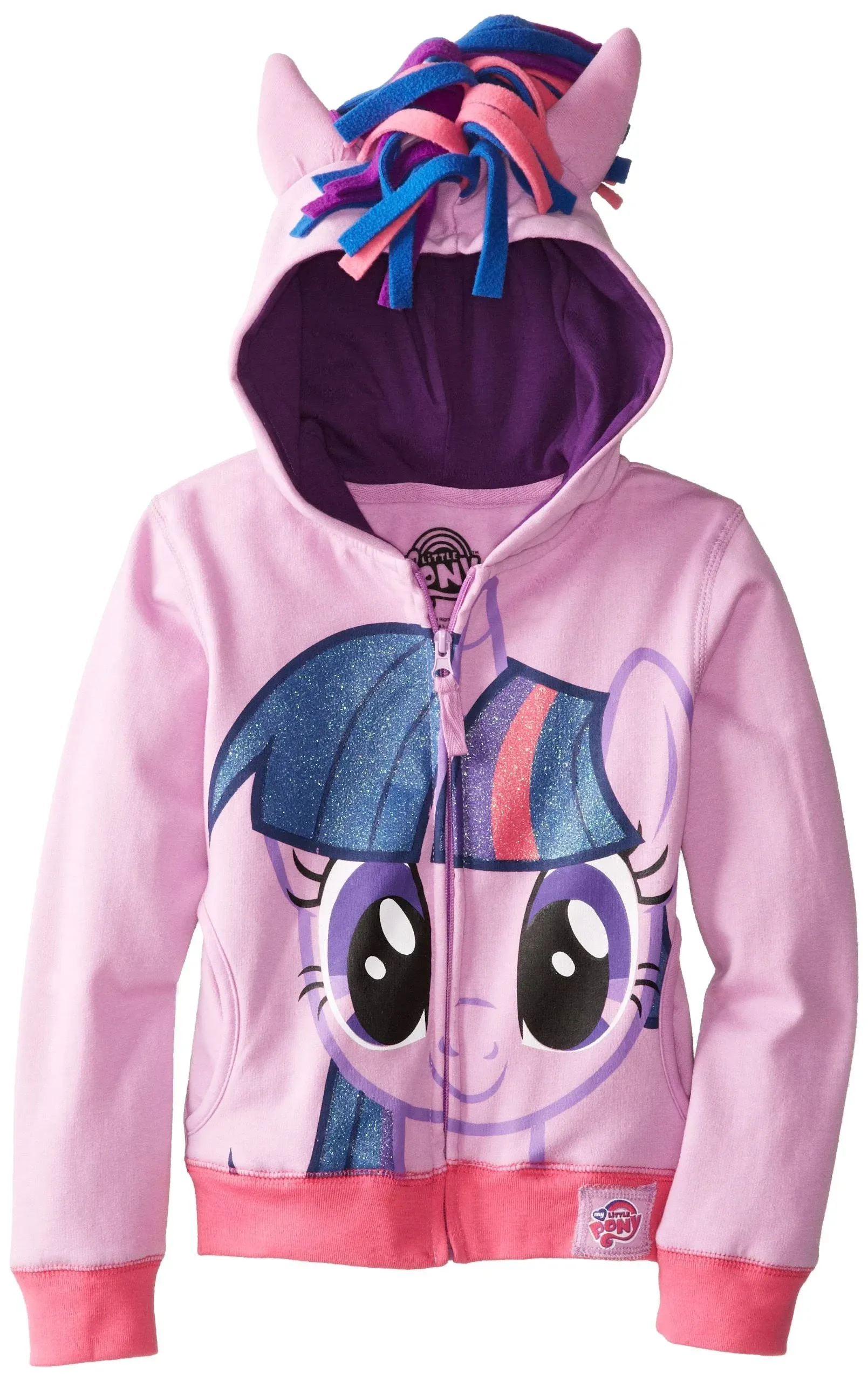 My Little Pony Big Girls Zip-up Hoodie, Twilight Sparkle, Large (12/14)