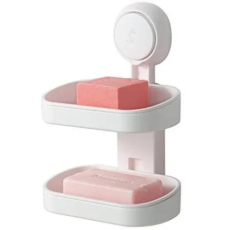 Bathroom Organizer Household Double Layer Wall Suction Cup Shower Caddy Dish Plastic Green Soap Dish Holder - Buy Plastic Soap Holder,Wall Suction Cup Soap Dish Holder,Wall Mount Bath Storage Product on Alibaba.com