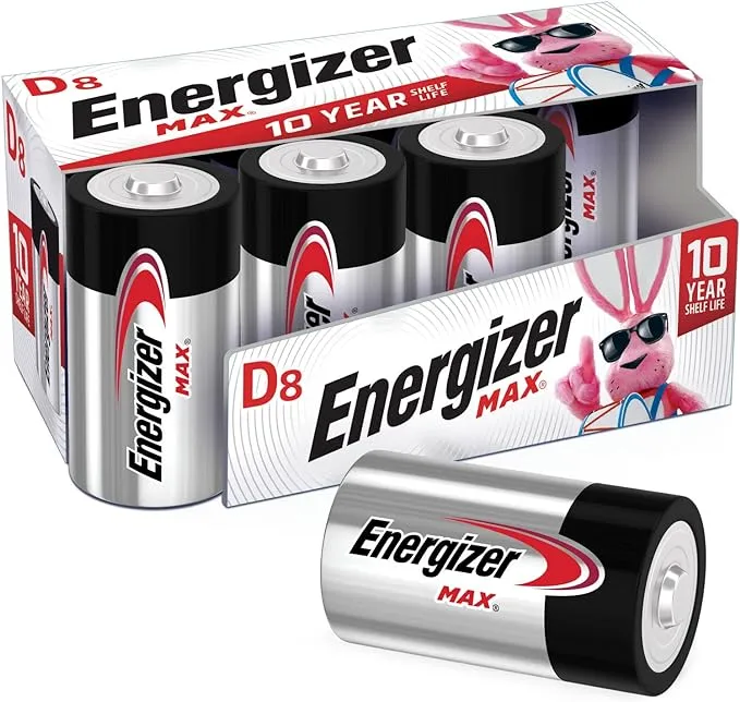 Energizer Max Alkaline Batteries D Eight