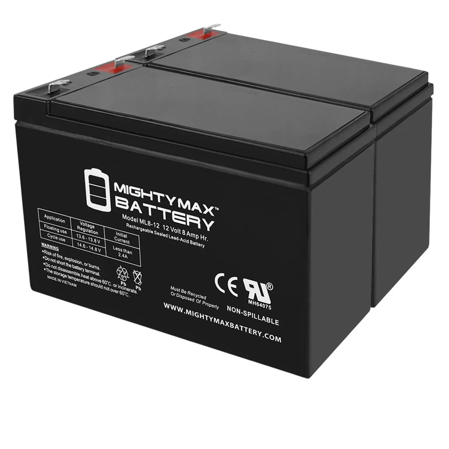 Mighty Max Battery 12V 8Ah SLA Battery Replacement for APC Smart-UPS 750 UB1270-2 Pack