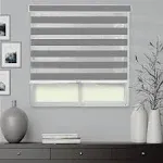 CHICOLOGY Zebra Blinds, Roller Window Shades, Blinds for Windows, Roller Shades for Windows, Window Shades for Home, Window Shades, Pull Down Shades for Windows, 37" W X 72" H, Basic Slate