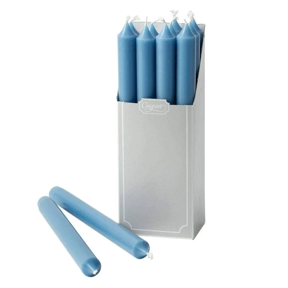 Caspari Straight Taper Candles in Parisian Blue - 12 Per Box