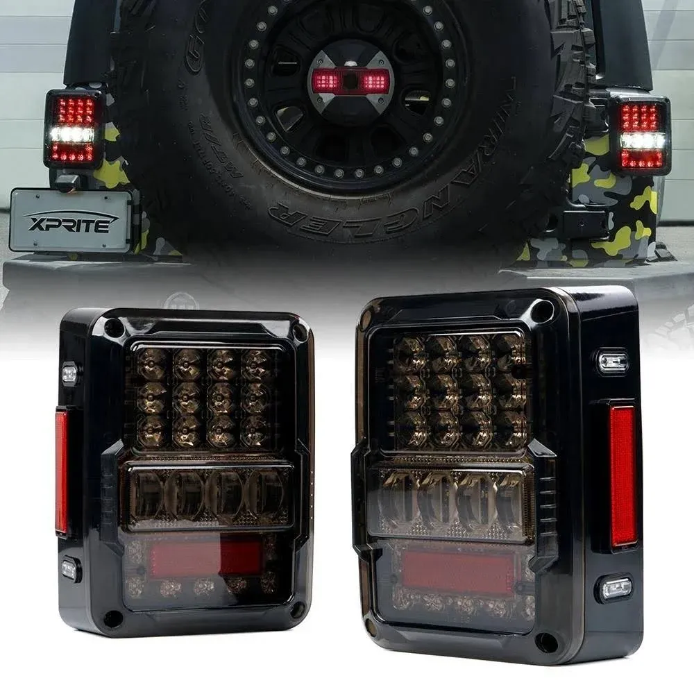 Destroyer Series LED Taillights for 2007 - 2018 Jeep Wrangler JK Smoke