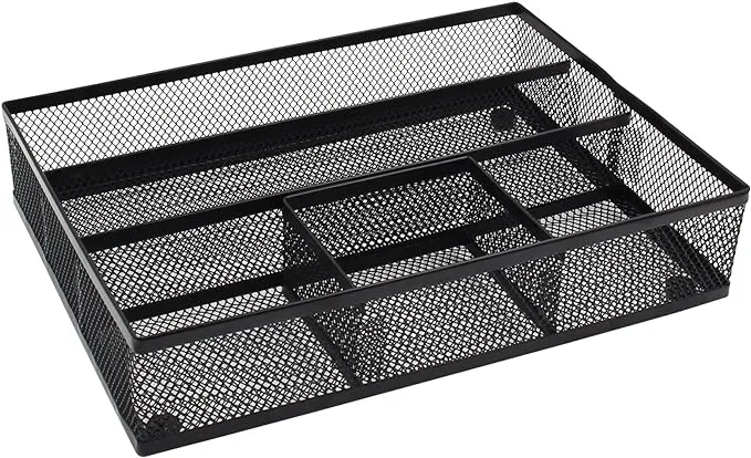 EasyPAG Mesh Collection Desk Drawer Organizer Accessories Tray,Black