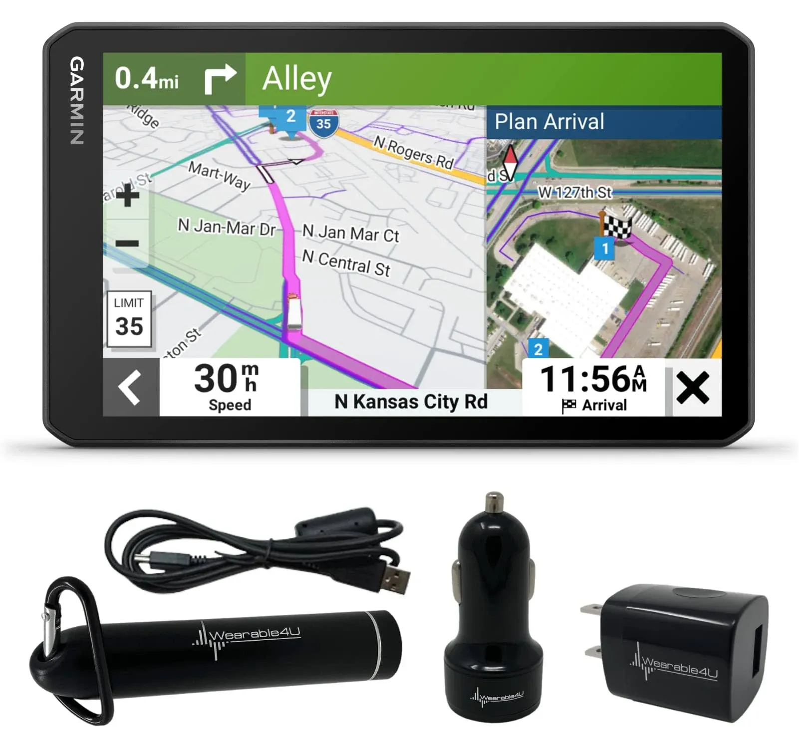 Garmin dezl Otr610 Series Easy-to-Read GPS Truck Navigator 7in / +Power Pack