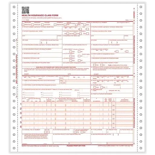 ComplyRight 2-Part Continuous CMS-1500 Health Insurance Claim Form (02/12), 1000/Box (CMS122) | Staples