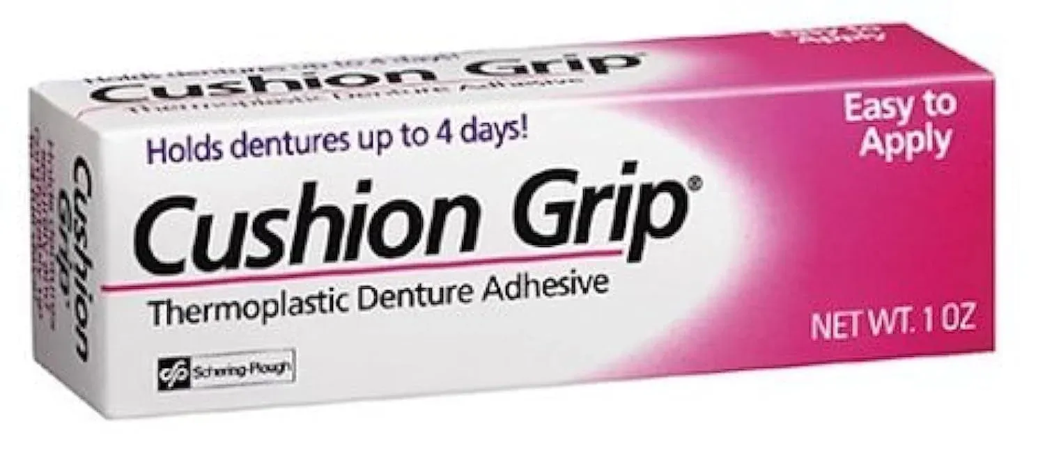 Cushion Grip Thermoplastic Denture Adhesive, 1 oz - Refits and Tighten