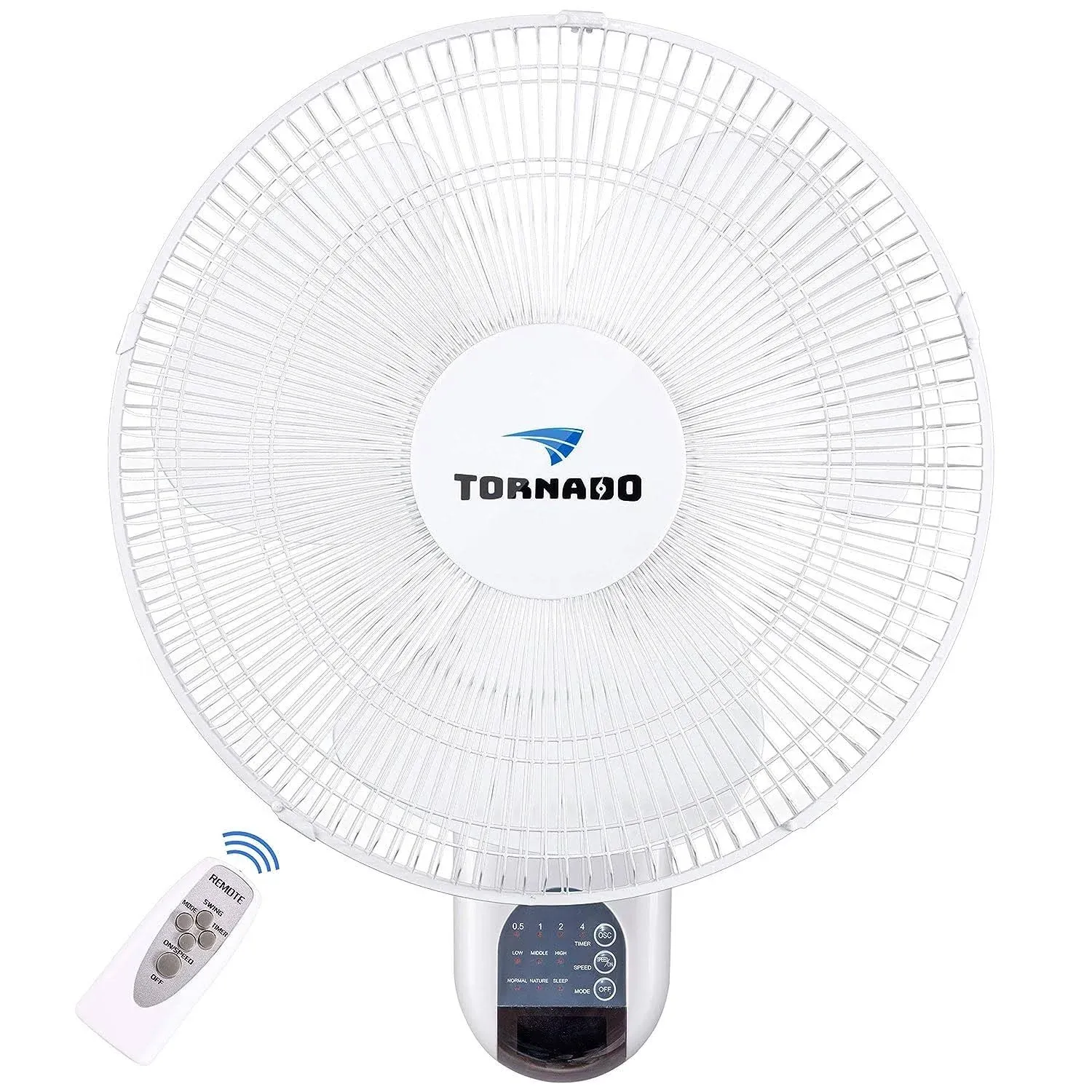 Tornado 16 Inch Oscillating Wall Mount Fan Remote Control Included 3 Speed 26...