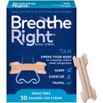 Breathe Right Original Nose Strips to Reduce Snoring and Relieve Nose Congestion, Tan, 30 Count (Packaging May Vary)