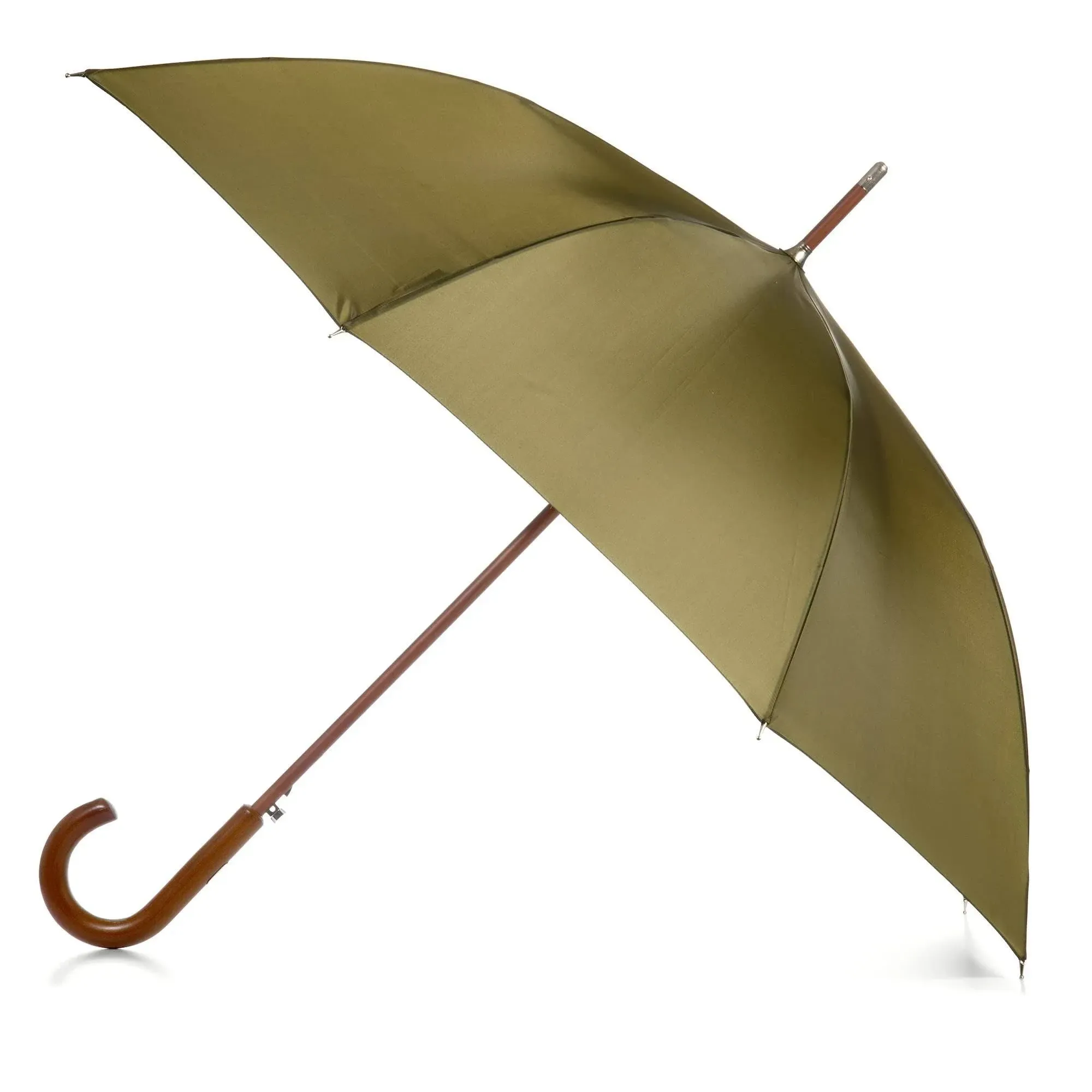 Totes Recycled Wooden Stick Umbrella with Auto Open Technology Olive One Size