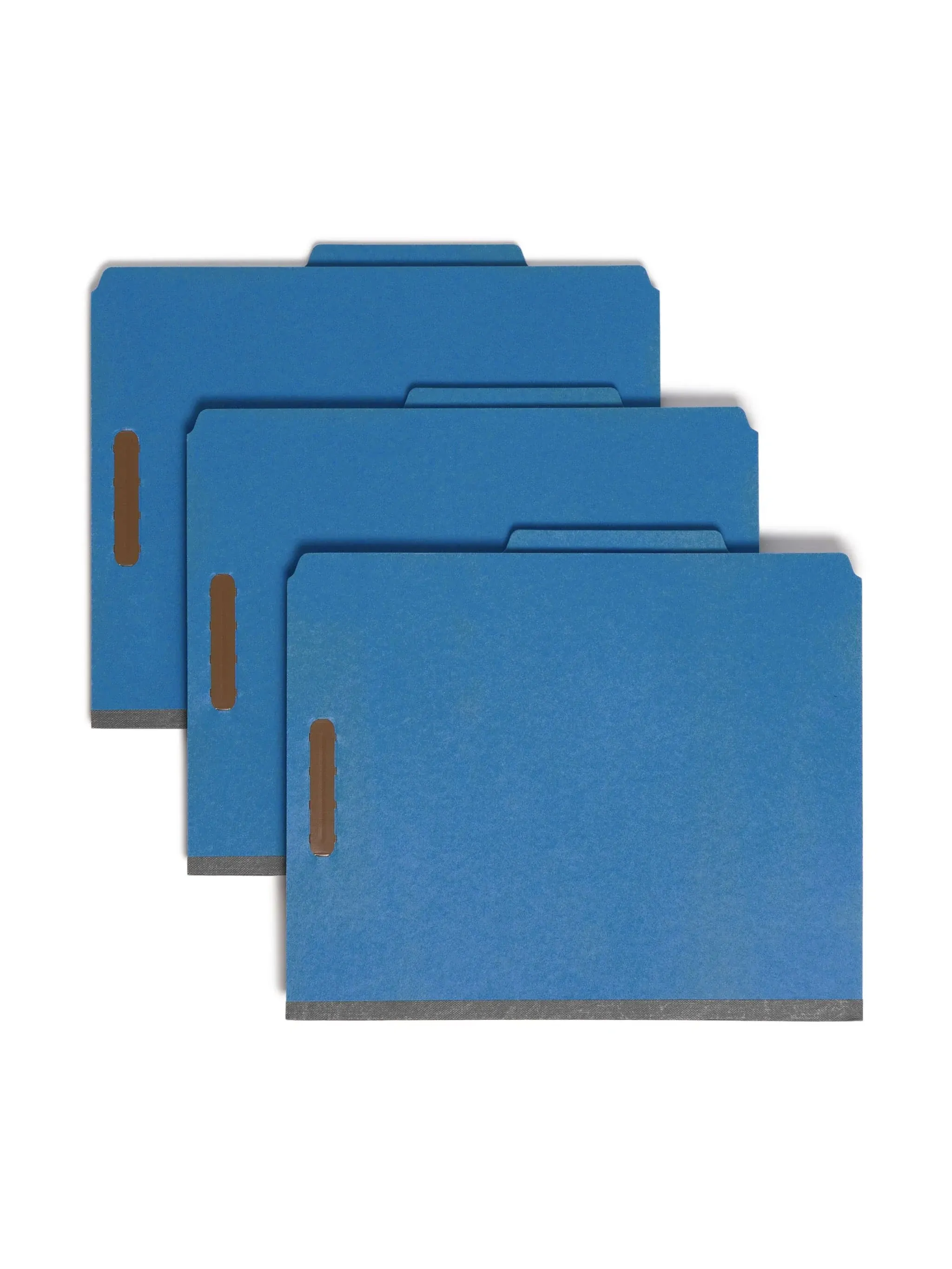 Smead - 100% Recycled Pressboard Classification Folders, 2 Dividers, Letter size, Dark Blue, 10/Box