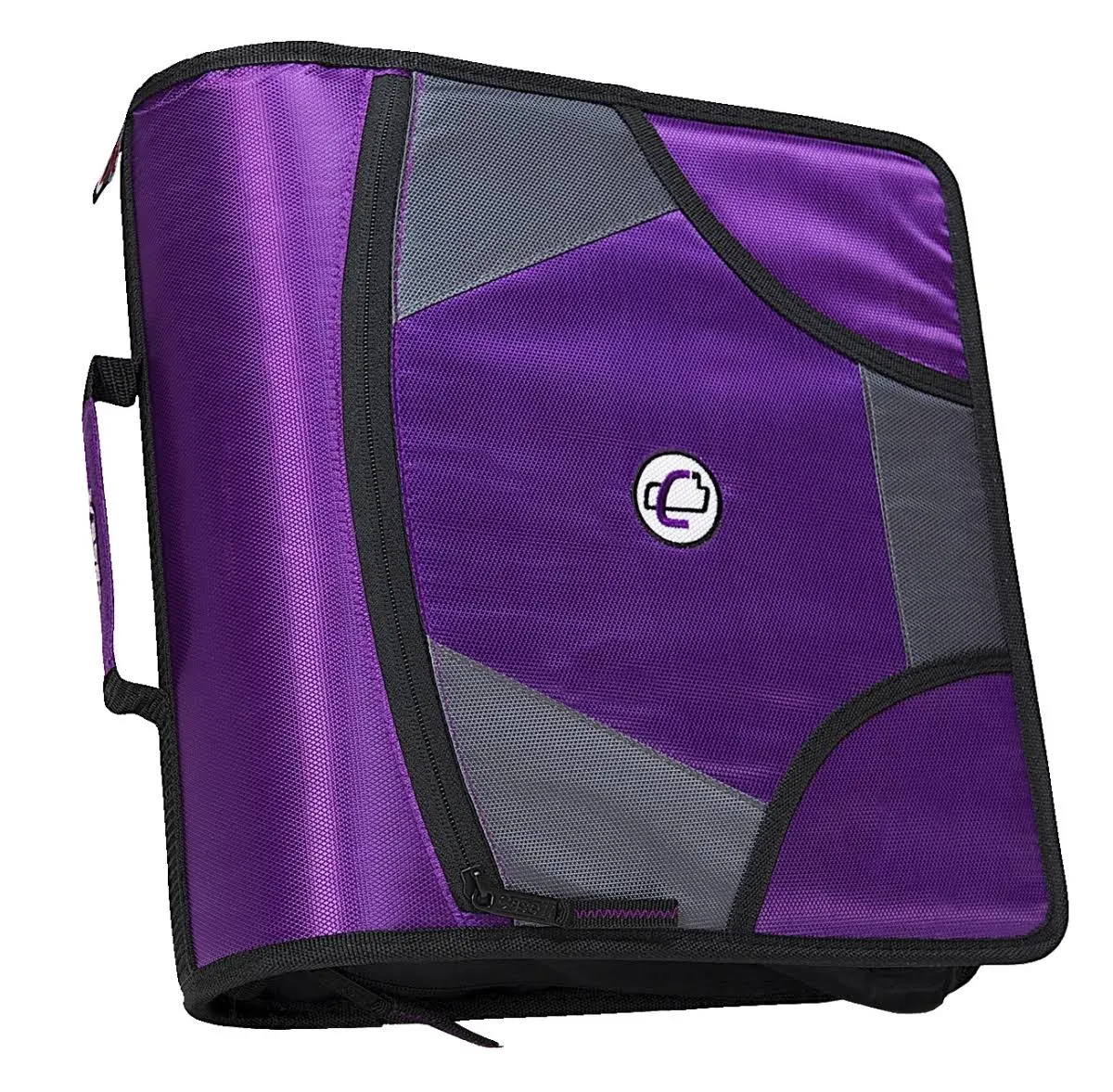 Case It King Size Mighty Zip Tab Binder - 3 Rings, 4" Capacity, 11 x 8.5, Purple