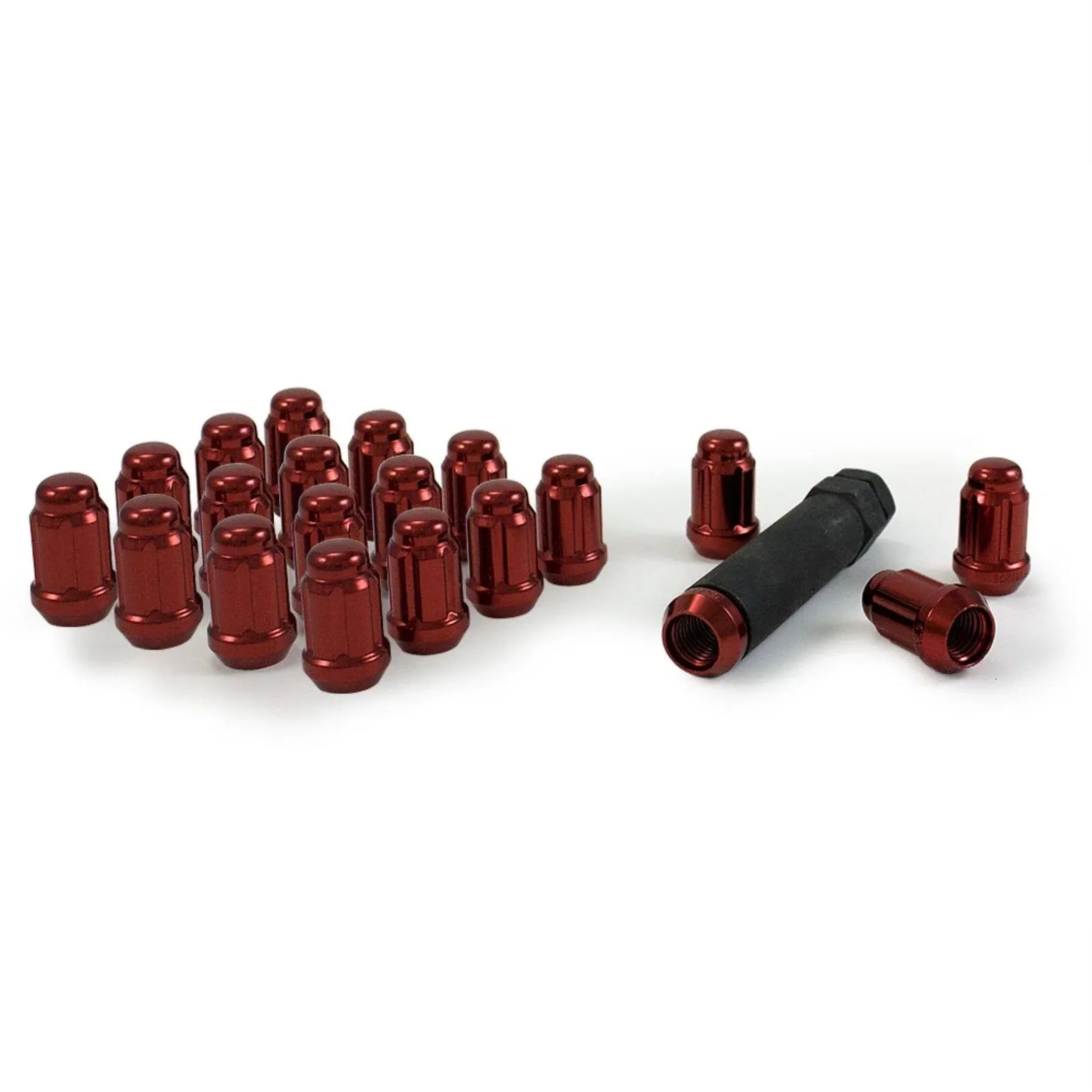 20 Gorilla Automotive 21133RD Small Diameter Acorn Red 5 Lug Kit 12mm x 1.50 