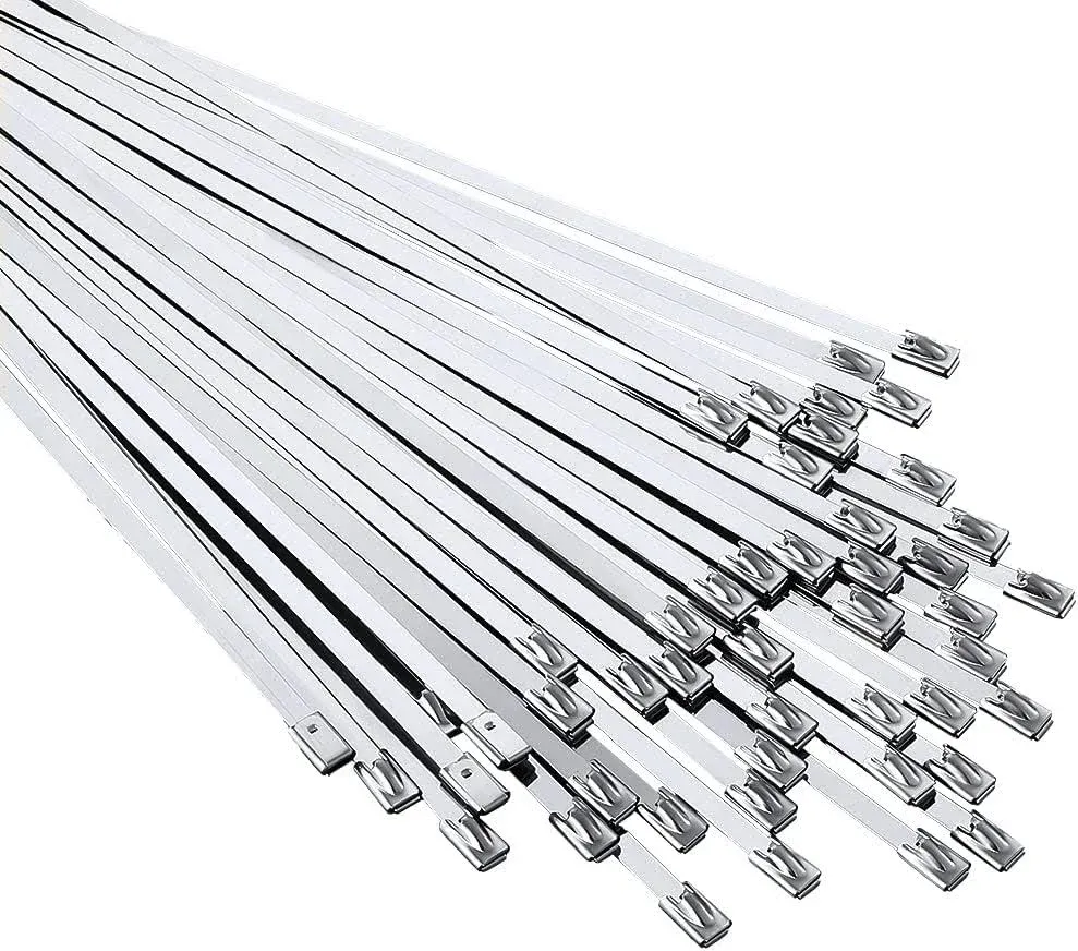 MAIDUNSI Metal Zip Ties 11.8 inch 100pcs 304Stainless Steel Heavy Duty Multi ...