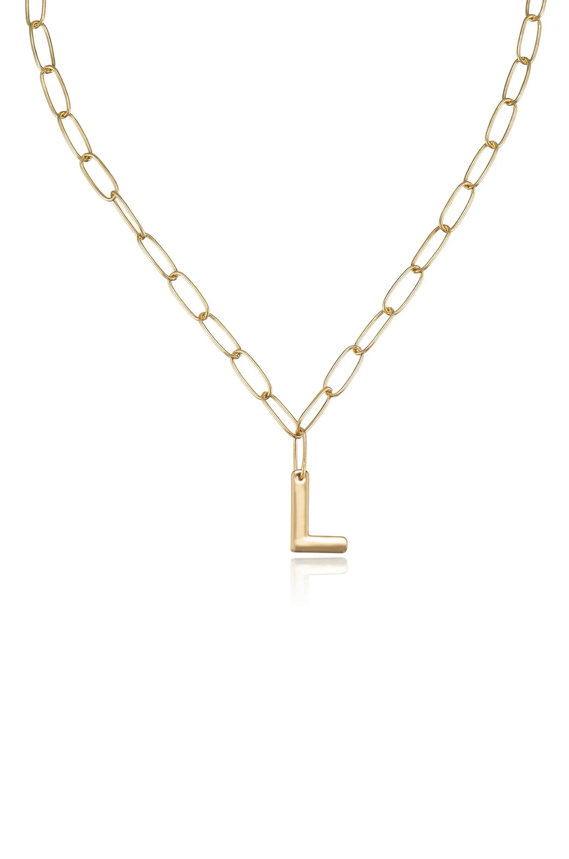 Ettika Paperclip Link Initial Necklace