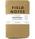 Field Notes: Original Kraft 3-Pack - Mixed Paper (1 Graph, 1 Ruled, 1 Plain book) - 48 Pages - 3.5" x 5.5"