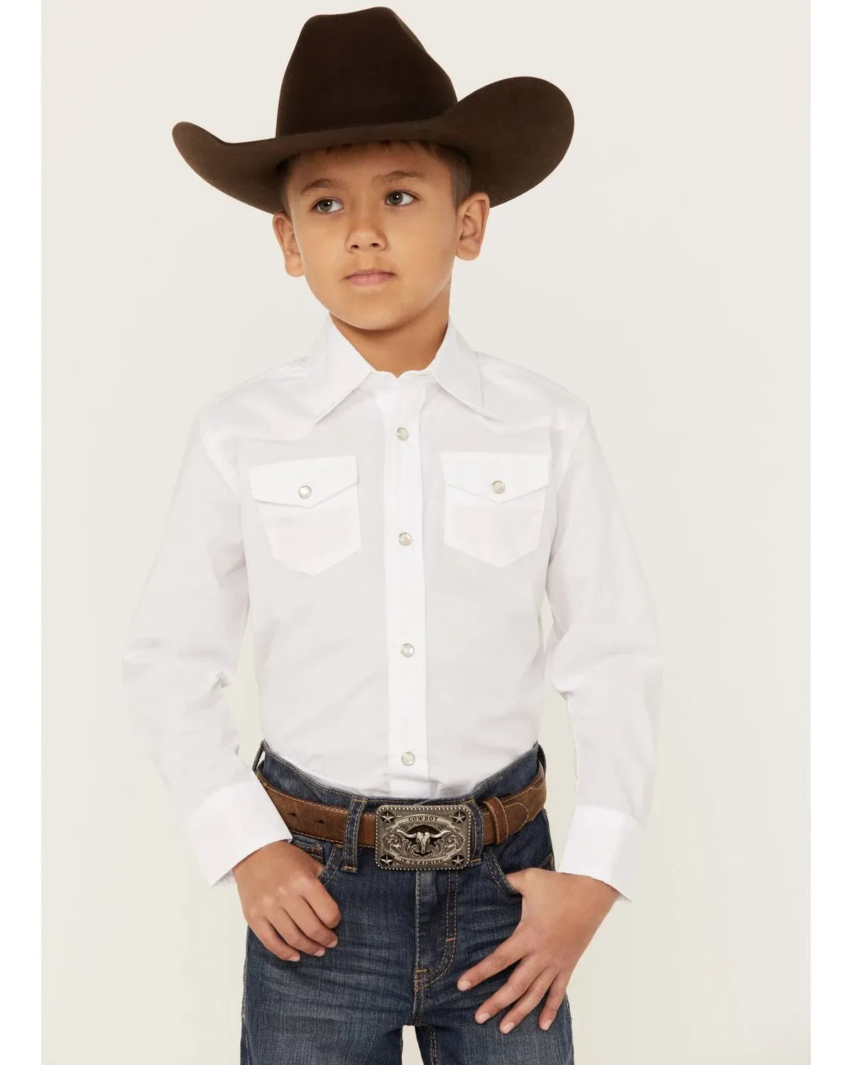 Wrangler Boys' Long Sleeve Western Snap Shirt