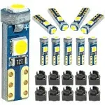 DODOFUN White T5 37 74 LED Bulb with Twist Lock Socket PC74 PC37 Dashboard Panel