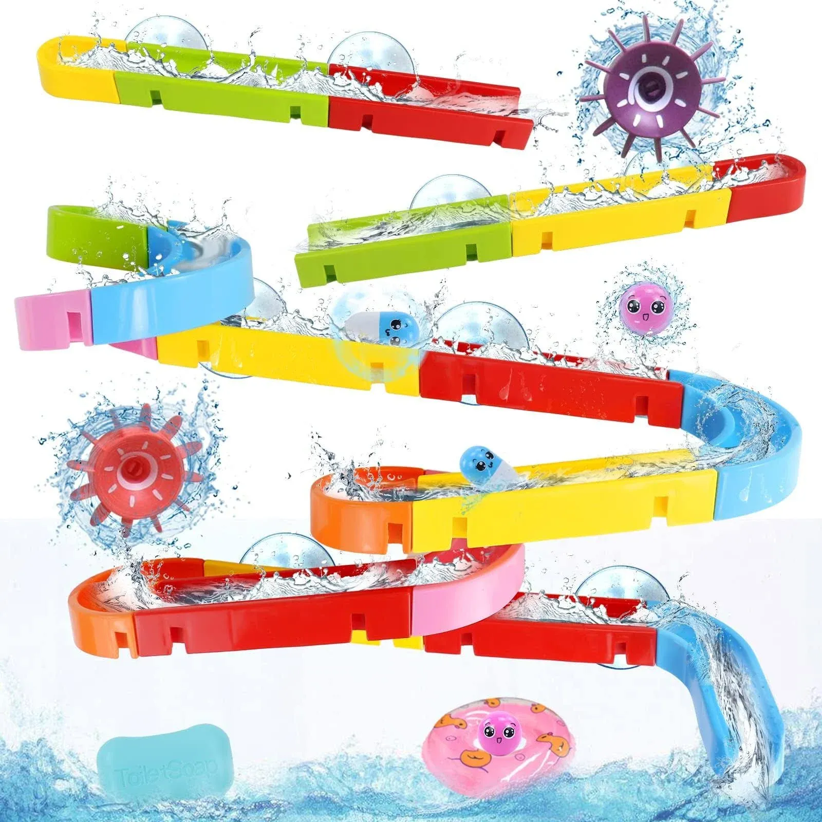 Bath Toys for Kids Ages 2-4-8 Toddler Bathtub Toys Slippery Slide Track DIY M...