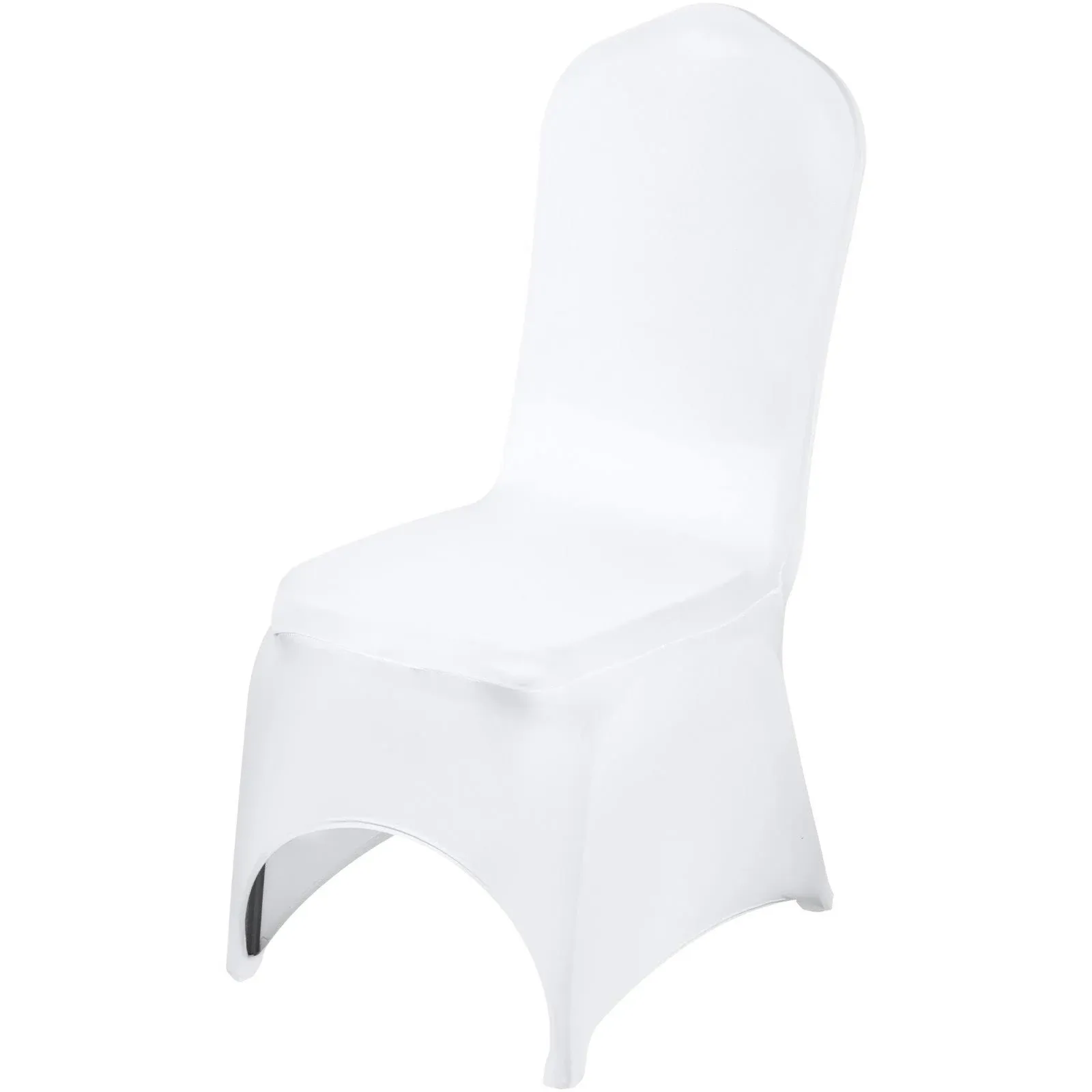 Universal 100 Pcs Polyester Spandex Wedding Chair Covers Arched Front White