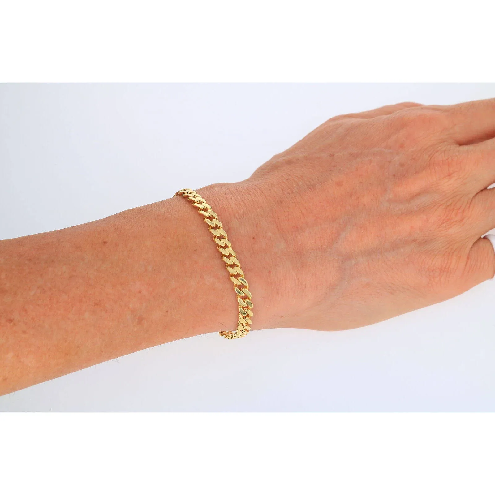 14k Yellow Gold Miami Cuban 6mm Monaco Chain Bracelet Mens Womens 7&#034; 7.5&#034; 8&#034; 9&#034;