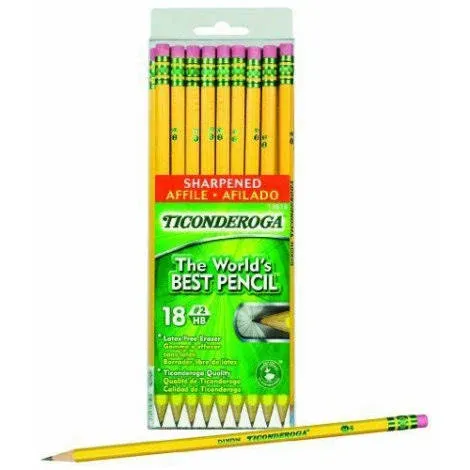 Ticonderoga Number 2 Classic Yellow Pencil, Wood Cased Graphite Pencils, 48 Count