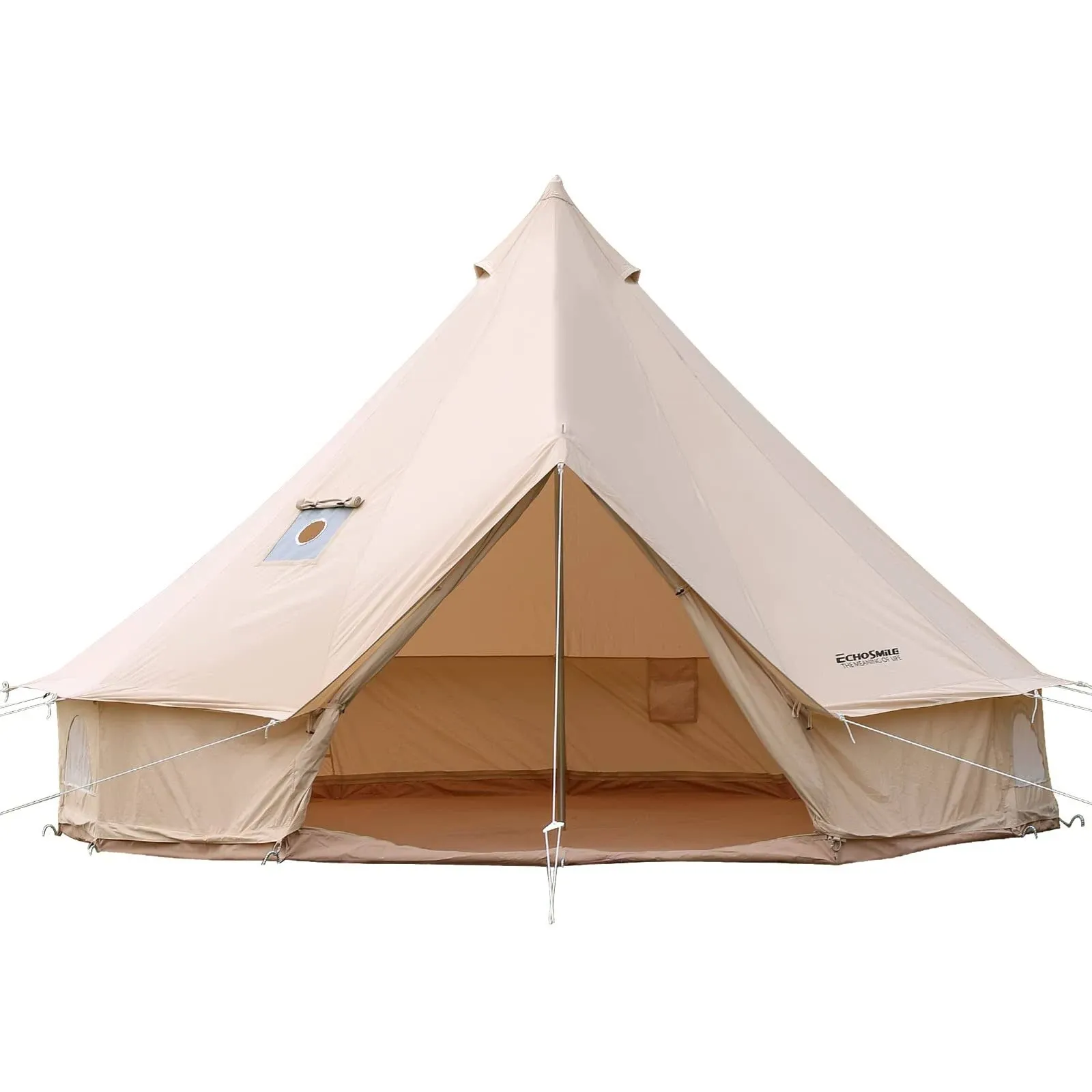 EchoSmile 6 Person Luxury Outdoor Camping Tent Beige