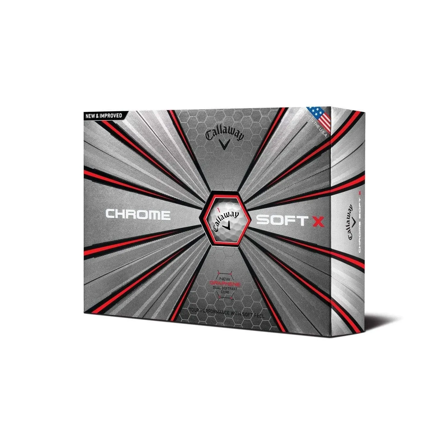 12-Pack CALLAWAY Chrome Soft X Premium Golf Balls Graphene Dual Softfast Core