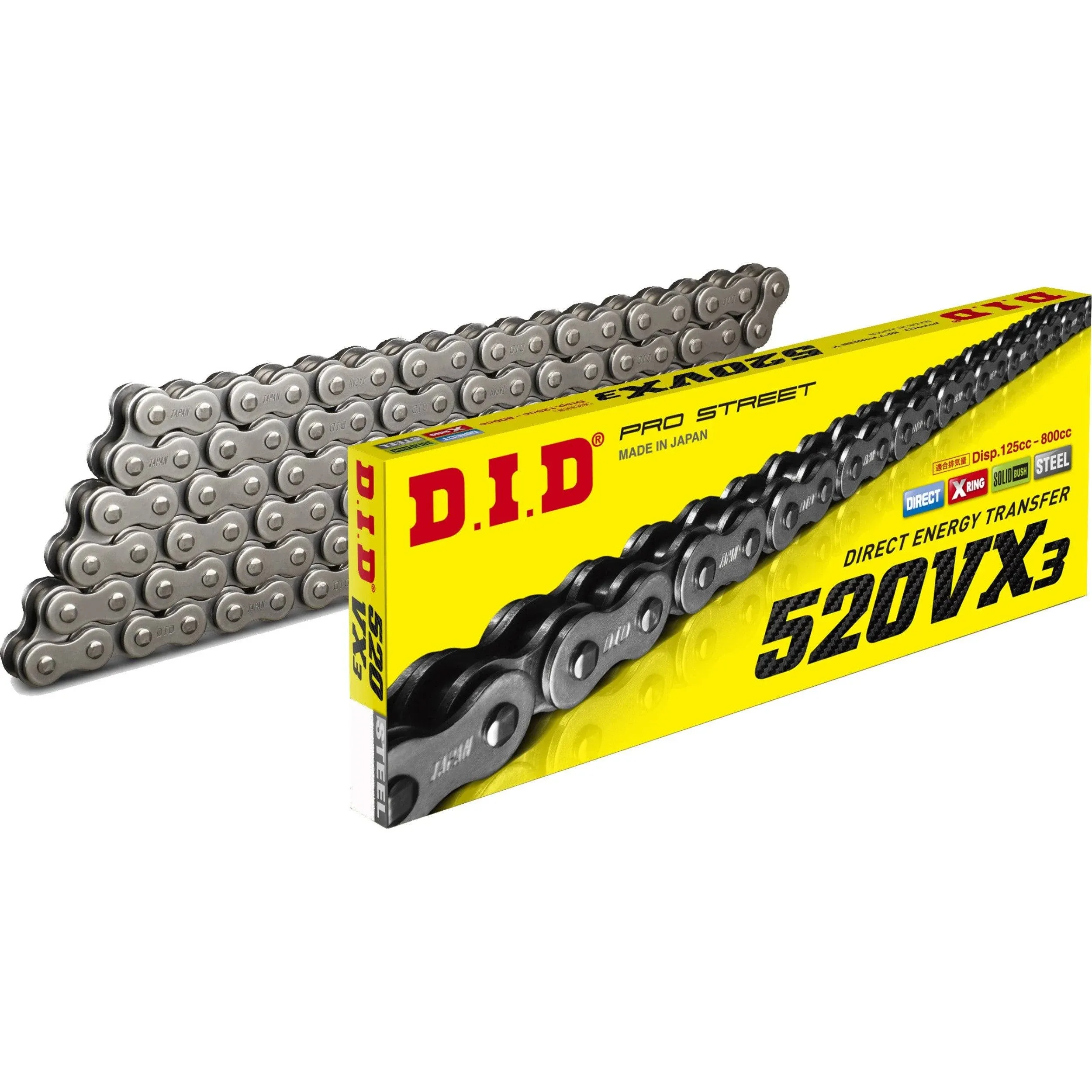 D.I.D. 520VX3 x 116 Pro-Street X-Ring VX3 Series Chain, Natural