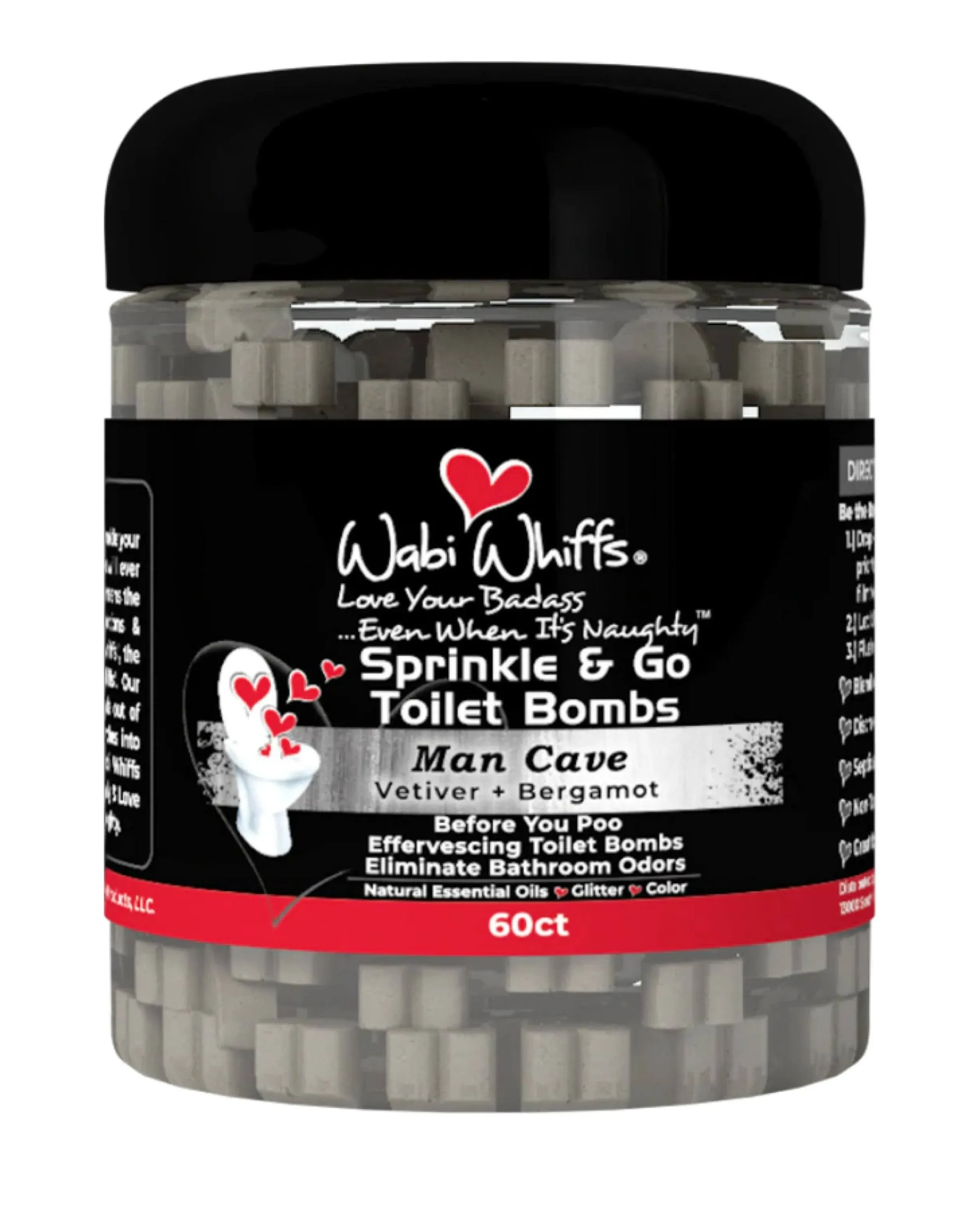 Fizzing Toilet Bombs – Man Cave | Natural Bathroom Deodorizer | Odor Eliminator Tablets for Freshness & Cleanliness | Eco-Friendly Septic Safe Tablets | 60 Count |