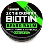 2X Thickening Biotin Beard Balm &amp; Mustache Wax - Vegan Leave-In Conditioner, ...