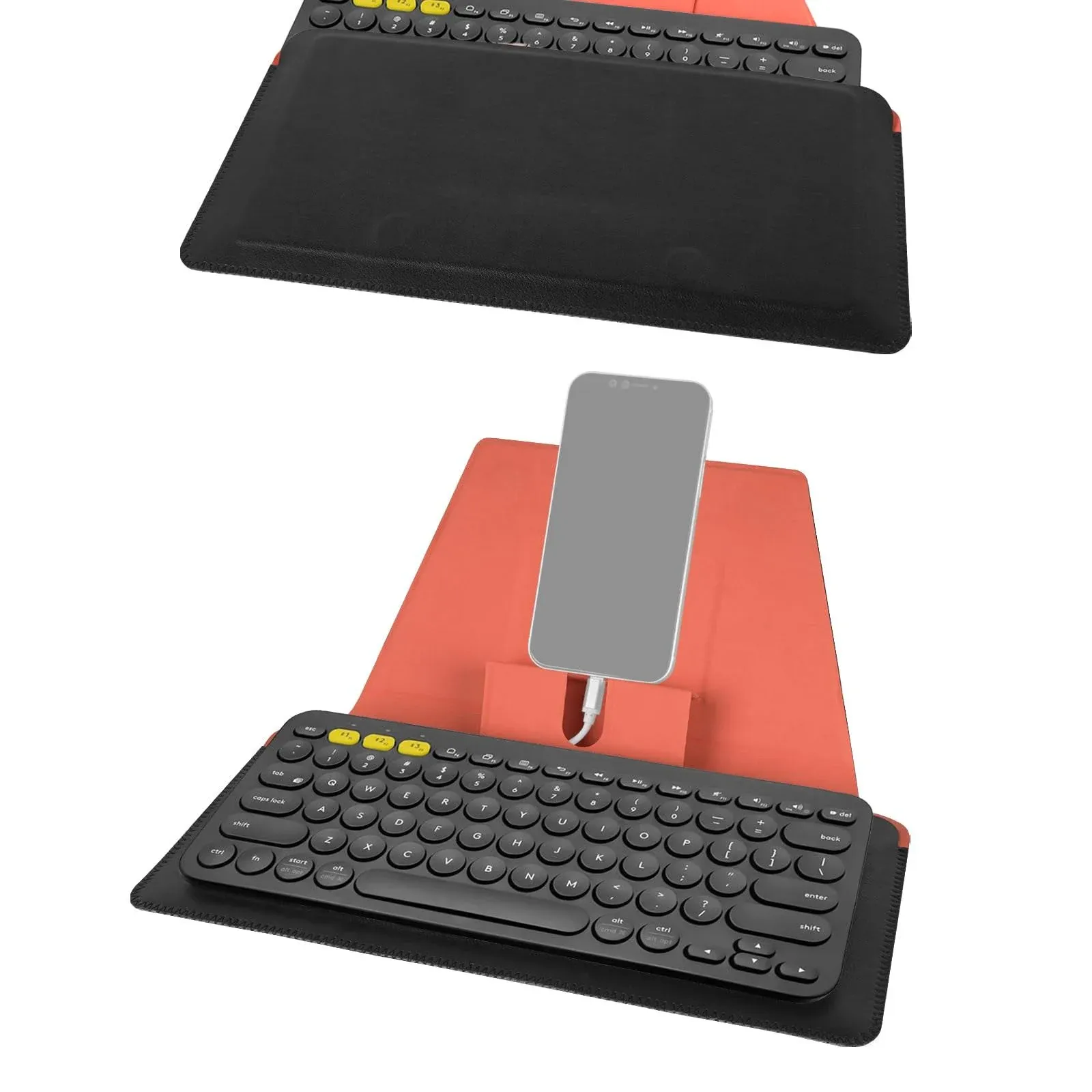 Geekria Keyboard Sleeve Case with Smartphone Stand for Logitech K380