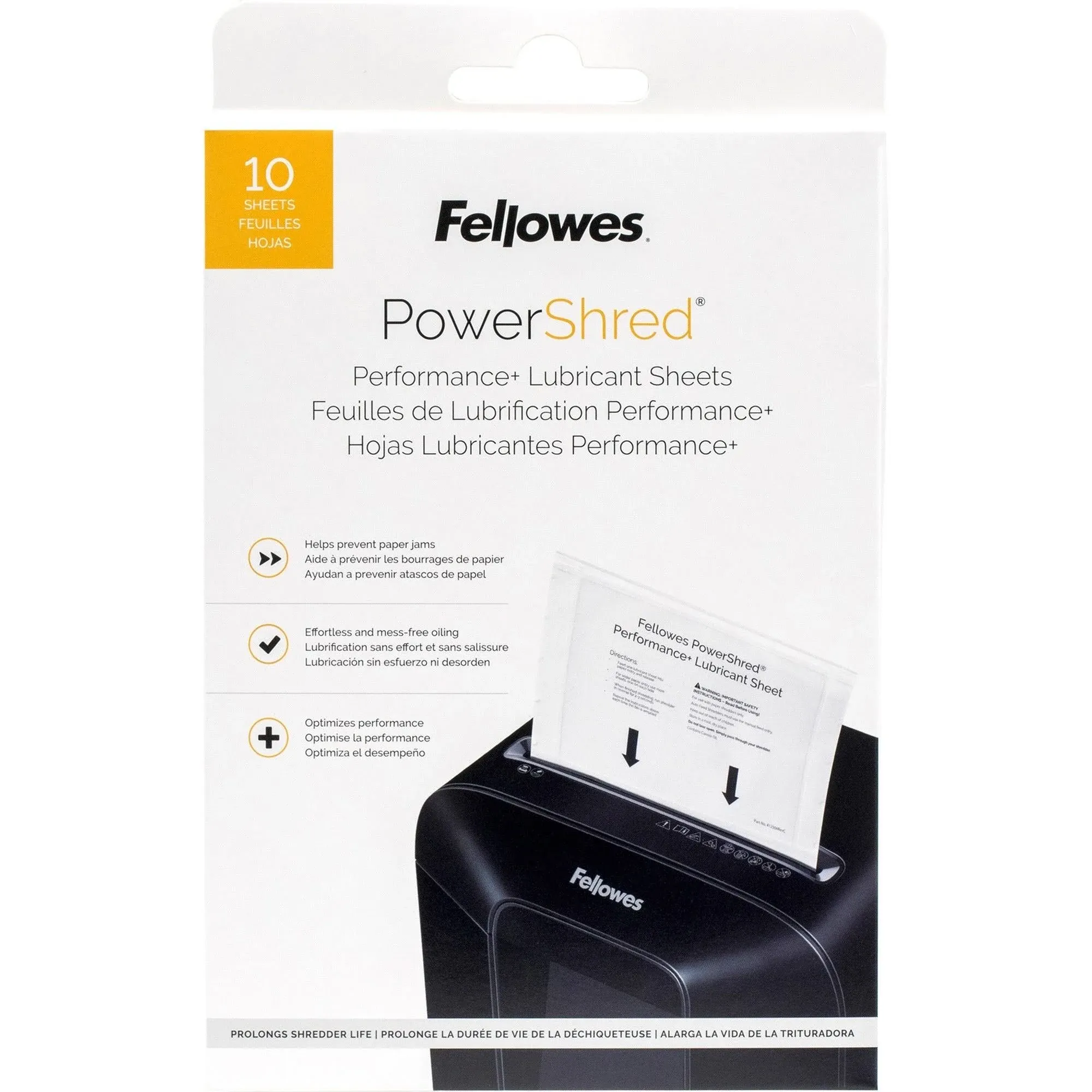 Powershred Performance+ Lubricant Sheets, 8.5 x 6, 10/Pack