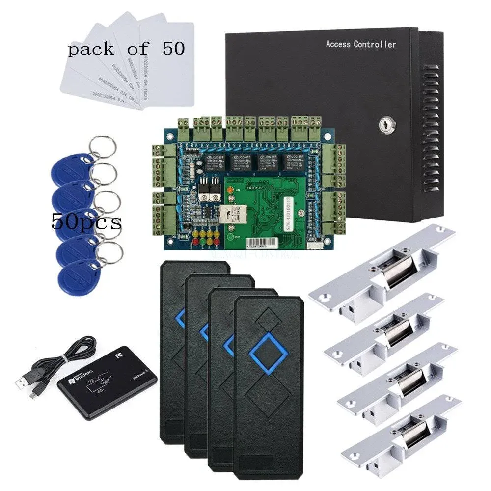 Mengqi-control TCP/IP 4 Door Entry Access Control Panel Kit Electric Strike Fail ...