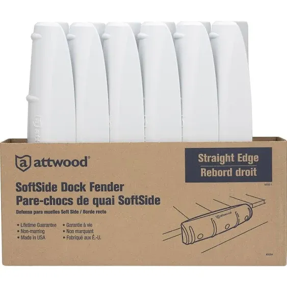 Attwood Fender Dock 18&#034; Straight White #93532-1