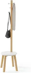 Umbra Pillar Stool and Coat Rack - White/Natural