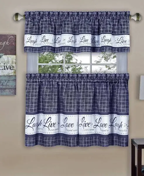 Achim Traditional Plaid Rod Pocket Light Filtering Curtain Set, 58.00" x 36.00"