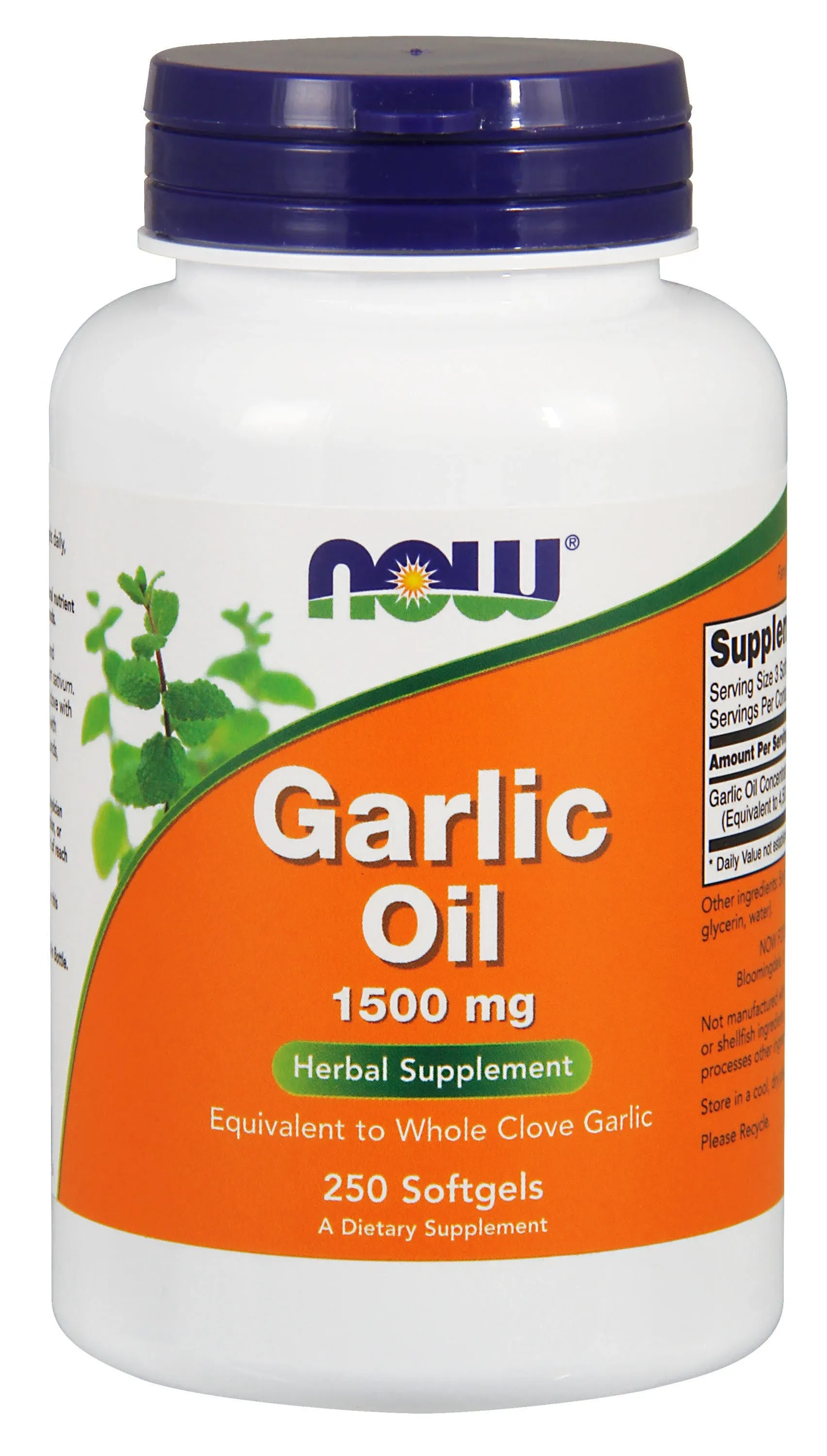 Now Foods Garlic Oil (1500 mg, 250 Softgels)