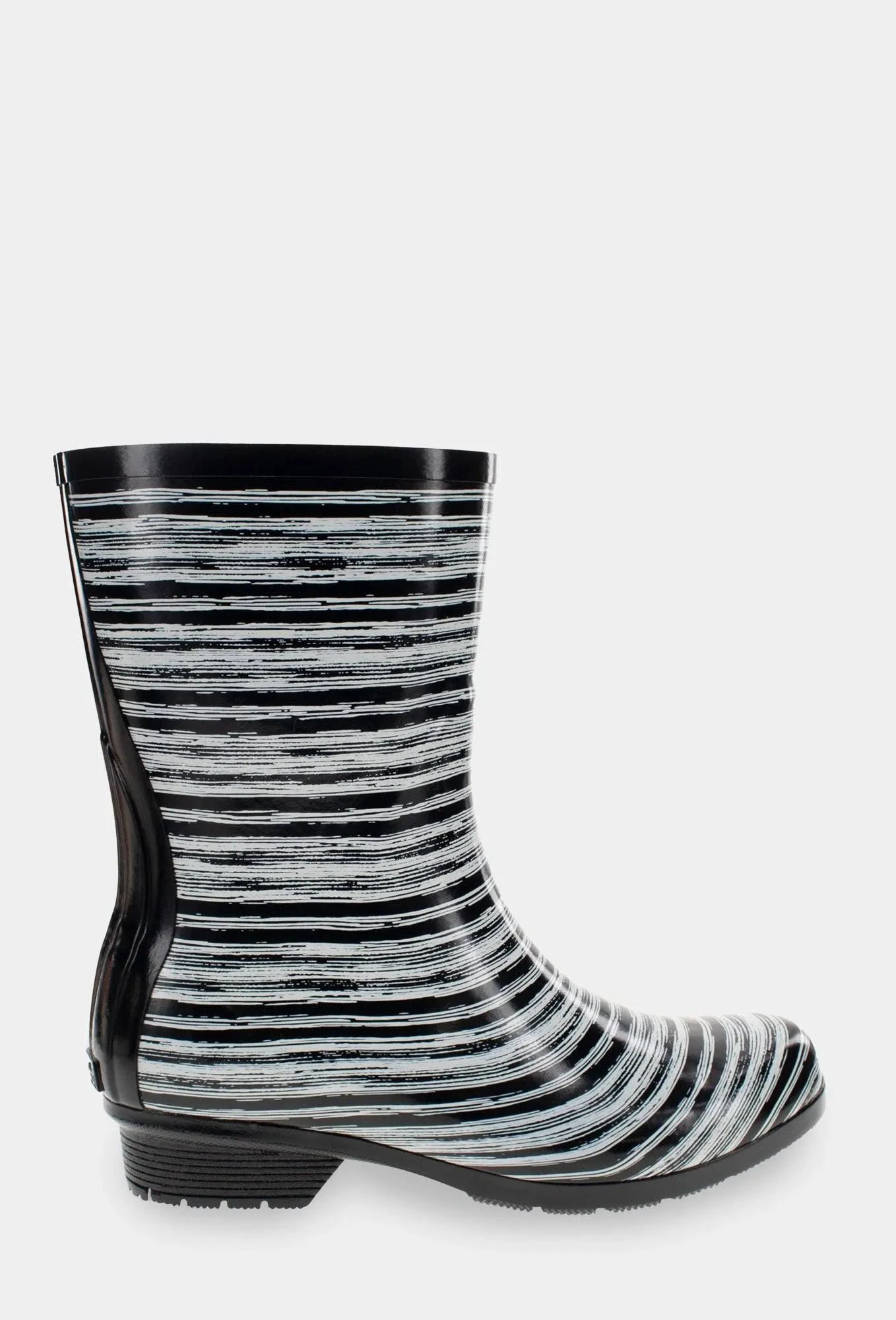 Chooka Mid Rain Boots | Polished Mid Drybrush - Black 7 Women's / Black